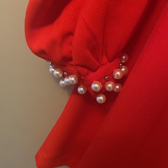 Red long sleeve dress - Picture 2 of 3